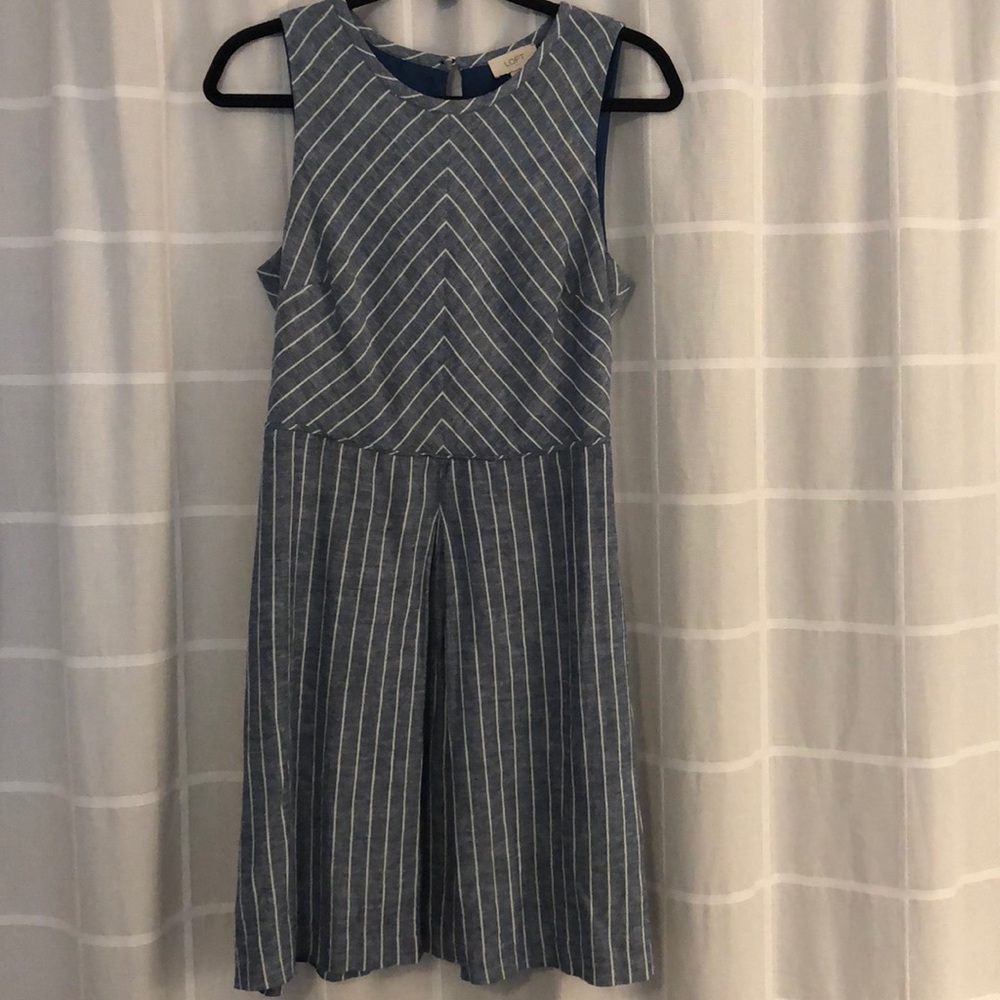 Chambray striped dress.